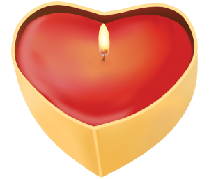 a heart shaped candle 